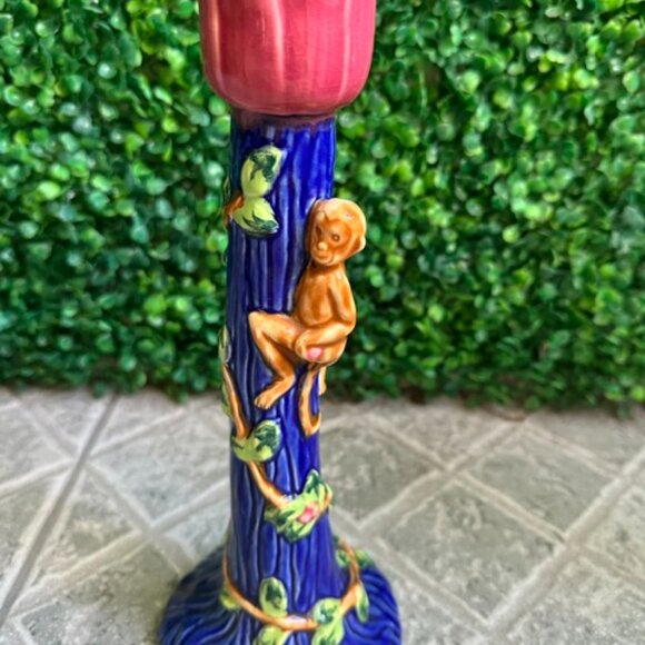 Belle Casa Candle Holder Tropical Theme, Monkey Claimbing Branch, By Ganz - Picture 2 of 5